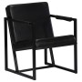 Black genuine leather armchair by , Armchairs - Ref: Foro24-247801, Price: 228,75 €, Discount: %