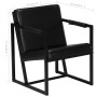 Sillón de cuero auténtico negro de , Sillones - Ref: Foro24-247801, Precio: 228,75 €, Descuento: %