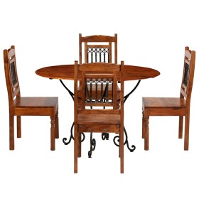 Esstisch-Set, 5-teilig, Massivholz aus Akazie. von , Möbelsets für Küchen und Esszimmer - Ref: Foro24-275337, Preis: 721,99 €...