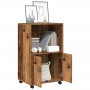 Engineered wood aged cabinet with wheels 55x40x91 cm by , Sideboards - Ref: Foro24-853189, Price: 67,31 €, Discount: %