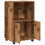 Armario con ruedas madera de ingeniería envejecida 55x40x91 cm de , Aparadores - Ref: Foro24-853189, Precio: 67,31 €, Descuen...