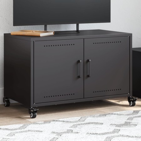 TV stand made of black cold-rolled steel, measuring 68x39x43.5 cm. by , TV Furniture - Ref: Foro24-846638, Price: 69,41 €, Di...