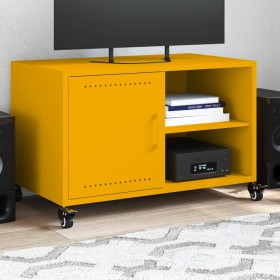 Mueble TV acero laminado en frío amarillo mostaza 68x39x43,5 cm de , Muebles TV - Ref: Foro24-846671, Precio: 73,00 €, Descue...