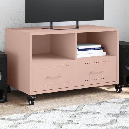 Mueble para TV acero laminado en frío rosa 68x39x43,5 cm de , Muebles TV - Ref: Foro24-846699, Precio: 88,05 €, Descuento: %