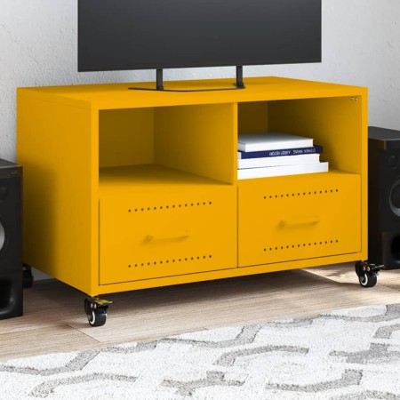 TV-Möbel aus kaltgewalztem Stahl in Senfgelb, 68x39x43,5 cm. von , TV-Möbel - Ref: Foro24-846701, Preis: 88,05 €, Rabatt: %