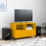 TV stand made of cold-rolled yellow mustard steel, measuring 68x39x43.5 cm. by , TV Furniture - Ref: Foro24-846701, Price: 88...