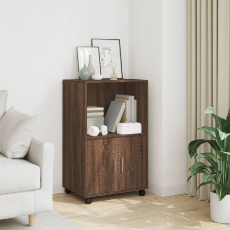 Engineered wood brown oak 55x40x91 cm wheeled cabinet by , Sideboards - Ref: Foro24-853188, Price: 69,99 €, Discount: %