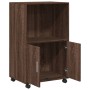 Armario con ruedas madera ingeniería marrón roble 55x40x91 cm de , Aparadores - Ref: Foro24-853188, Precio: 69,99 €, Descuent...