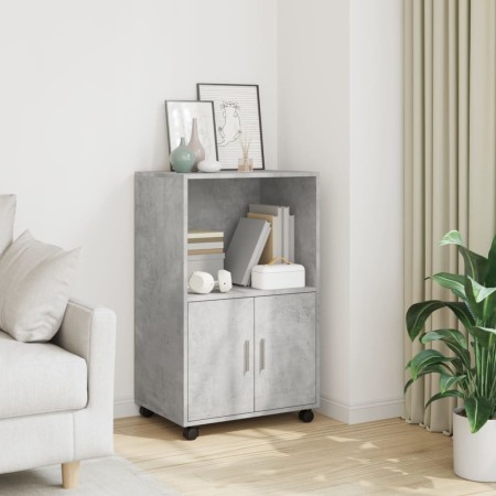 Engineered wood gray concrete 55x40x91 cm wheeled wardrobe by , Sideboards - Ref: Foro24-853185, Price: 67,31 €, Discount: %