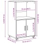 Rollcontainer aus Holzwerkstoff in Betongrau mit Rollen, 55x40x91 cm. von , Sideboards - Ref: Foro24-853185, Preis: 67,31 €, ...