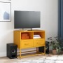 Steel TV stand in mustard yellow, 68x39x60.5 cm by , TV Furniture - Ref: Foro24-846551, Price: 90,04 €, Discount: %