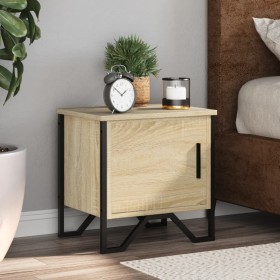 Bedside table made of plywood in oak color, measuring 40x30x40 cm. by , Nightstands - Ref: Foro24-848516, Price: 43,99 €, Dis...