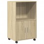 Armario con ruedas madera ingeniería roble Sonoma 55x40x91 cm de , Aparadores - Ref: Foro24-853184, Precio: 67,99 €, Descuent...