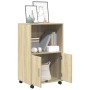 Rolling oak Sonoma wood cabinet 55x40x91 cm by , Sideboards - Ref: Foro24-853184, Price: 67,99 €, Discount: %