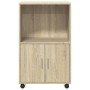 Armario con ruedas madera ingeniería roble Sonoma 55x40x91 cm de , Aparadores - Ref: Foro24-853184, Precio: 67,99 €, Descuent...