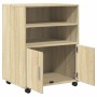 Armario con ruedas madera ingeniería roble Sonoma 55x40x91 cm de , Aparadores - Ref: Foro24-853184, Precio: 67,99 €, Descuent...