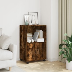 Wheeled cabinet made of smoked oak engineered wood, measuring 55x40x91 cm. by , Sideboards - Ref: Foro24-853186, Price: 67,99...