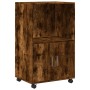 Wheeled cabinet made of smoked oak engineered wood, measuring 55x40x91 cm. by , Sideboards - Ref: Foro24-853186, Price: 67,31...