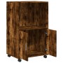 Armario con ruedas madera ingeniería roble ahumado 55x40x91 cm de , Aparadores - Ref: Foro24-853186, Precio: 67,31 €, Descuen...