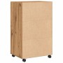 Engineered oak wood artisan rolling cabinet 55x40x91 cm by , Sideboards - Ref: Foro24-853190, Price: 67,31 €, Discount: %