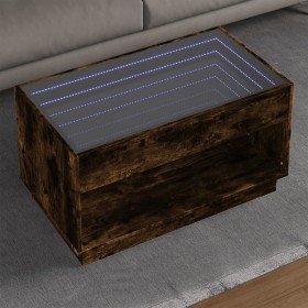 Mesa de centro con Infinity LED roble ahumado 90x50x50 cm de , Mesas de centro - Ref: Foro24-847669, Precio: 151,99 €, Descue...