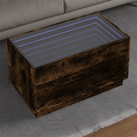 Coffee table with Infinity LED smoked oak 90x50x50 cm by , Coffee table - Ref: Foro24-847669, Price: 151,65 €, Discount: %