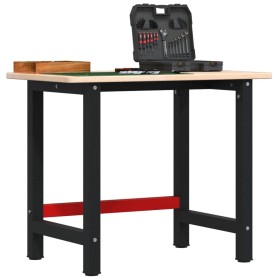 Rectangular solid oak workbench 100x60x81.5 cm by , Work tables - Ref: Foro24-3309656, Price: 137,99 €, Discount: %