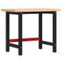 Solid beech wood rectangular workbench 100x60x83 cm by , Work tables - Ref: Foro24-3309661, Price: 172,58 €, Discount: %