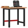 Solid beech wood rectangular workbench 100x60x83 cm by , Work tables - Ref: Foro24-3309663, Price: 170,19 €, Discount: %