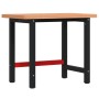 Solid beech wood rectangular workbench 100x60x83 cm by , Work tables - Ref: Foro24-3309663, Price: 170,19 €, Discount: %