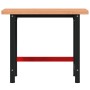 Solid beech wood rectangular workbench 100x60x83 cm by , Work tables - Ref: Foro24-3309663, Price: 170,19 €, Discount: %