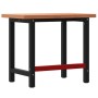 Solid beech wood rectangular workbench 100x60x83 cm by , Work tables - Ref: Foro24-3309663, Price: 170,19 €, Discount: %