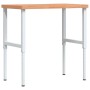 Solid beech wood workbench 100x(55-60)x(73-99.5) cm by , Work tables - Ref: Foro24-3309711, Price: 132,30 €, Discount: %