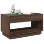 Mesa de centro con Infinity LED marrón roble 90x50x50 cm de , Mesas de centro - Ref: Foro24-847671, Precio: 156,99 €, Descuen...