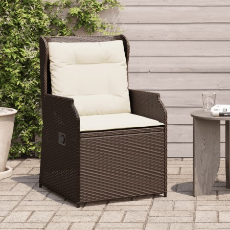 Reclining garden armchairs with brown cushions, 2 units, PE rattan. by , Outdoor sofas - Ref: Foro24-368992, Price: 242,67 €,...