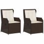 Reclining garden armchairs with brown cushions, 2 units, PE rattan. by , Outdoor sofas - Ref: Foro24-368992, Price: 242,67 €,...