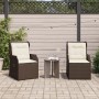 Reclining garden armchairs with brown cushions, 2 units, PE rattan. by , Outdoor sofas - Ref: Foro24-368992, Price: 242,67 €,...