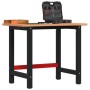 Solid beech wood workbench 100x(55-60)x81.5 cm by , Work tables - Ref: Foro24-3309666, Price: 113,79 €, Discount: %