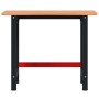 Solid beech wood workbench 100x(55-60)x81.5 cm by , Work tables - Ref: Foro24-3309666, Price: 112,78 €, Discount: %