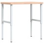 Solid beech wood workbench 100x(55-60)x(73-99.5) cm by , Work tables - Ref: Foro24-3309709, Price: 121,88 €, Discount: %