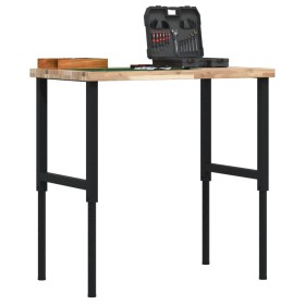 Banco de trabajo rectangular madera maciza 100x60x(73-99,5) cm de , Mesas de trabajo - Ref: Foro24-3309691, Precio: 150,99 €,...