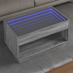 Coffee table with Infinity LED gray Sonoma 90x50x50 cm by , Coffee table - Ref: Foro24-847670, Price: 157,99 €, Discount: %