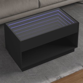 Mesa de centro con Infinity LED negro 90x50x50 cm de , Mesas de centro - Ref: Foro24-847666, Precio: 156,99 €, Descuento: %