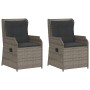 Sillones reclinable jardín y cojines 2 uds ratán sintético gris de , Sofás de exterior - Ref: Foro24-368993, Precio: 242,67 €...