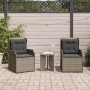 Reclining garden armchairs and 2 gray synthetic rattan cushions by , Outdoor sofas - Ref: Foro24-368993, Price: 242,67 €, Dis...