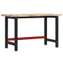 Solid acacia wood workbench, rectangular, 140x60x83 cm. by , Work tables - Ref: Foro24-3309673, Price: 216,01 €, Discount: %