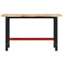 Solid acacia wood workbench, rectangular, 140x60x83 cm. by , Work tables - Ref: Foro24-3309673, Price: 216,01 €, Discount: %