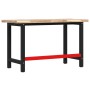 Solid acacia wood workbench, rectangular, 140x60x83 cm. by , Work tables - Ref: Foro24-3309673, Price: 216,01 €, Discount: %