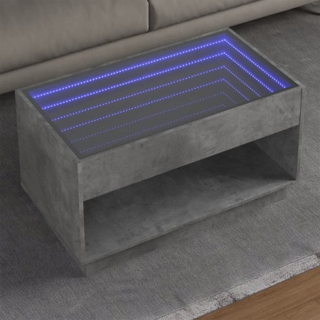 Coffee table with Infinity LED concrete gray 90x50x50 cm by , Coffee table - Ref: Foro24-847668, Price: 151,65 €, Discount: %