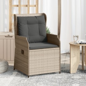 Garden reclining armchairs with gray cushions 2 units PE rattan by , Outdoor sofas - Ref: Foro24-368996, Price: 242,67 €, Dis...